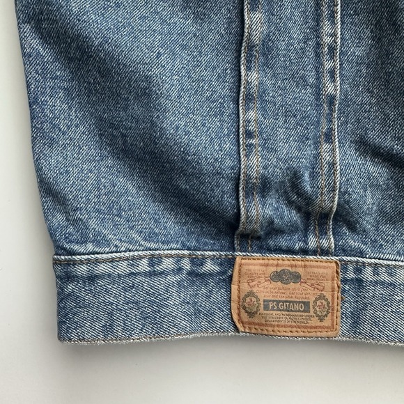 Vintage PS Gitano Jean Jacket Vest 80s Women's Medium Denim Medium Wash - Picture 3 of 7